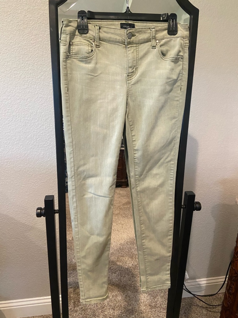 Celebrity Pink Light Olive Skinny Jeans